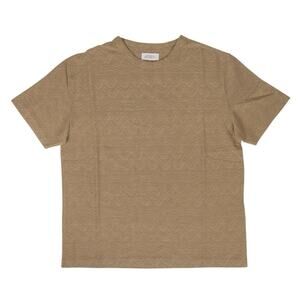 NWT SATURDAYS NYC Khaki Cotton Elliot Jacquard Short Sleeve T-Shirt Size XS $125